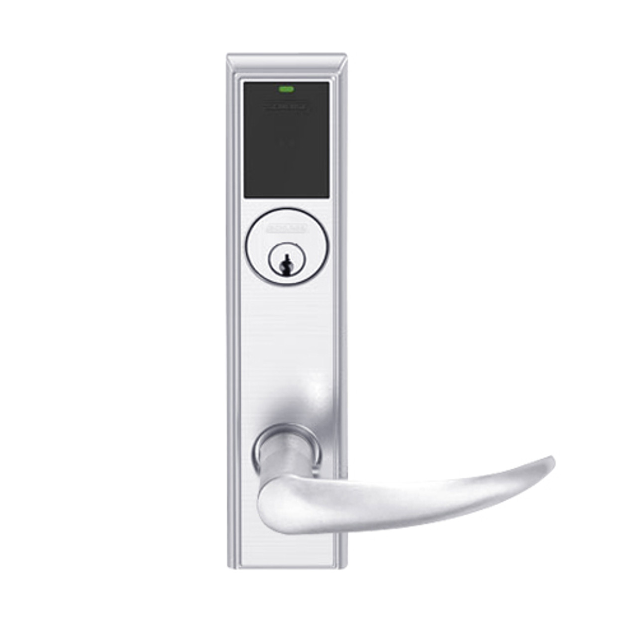 LEMD-ADD-P-OME-625 Schlage Privacy/Apartment Wireless Addison Mortise Deadbolt Lock with LED and Omega Lever in Bright Chrome