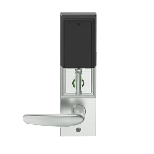 LEMD-ADD-L-07-619 Schlage Less Mortise Cylinder Privacy/Apartment Wireless Addison Mortise Deadbolt Lock with LED and Athens Lever in Satin Nickel