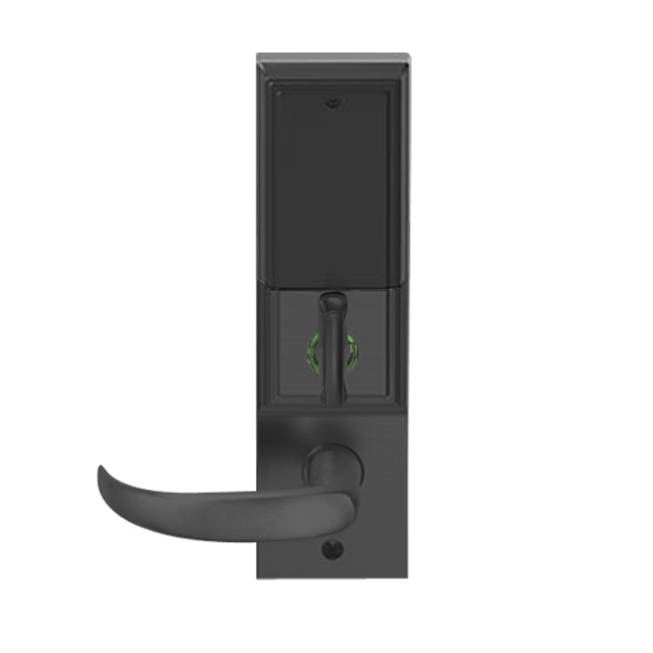 LEMD-ADD-L-17-622 Schlage Less Mortise Cylinder Privacy/Apartment Wireless Addison Mortise Deadbolt Lock with LED and Sparta Lever in Matte Black