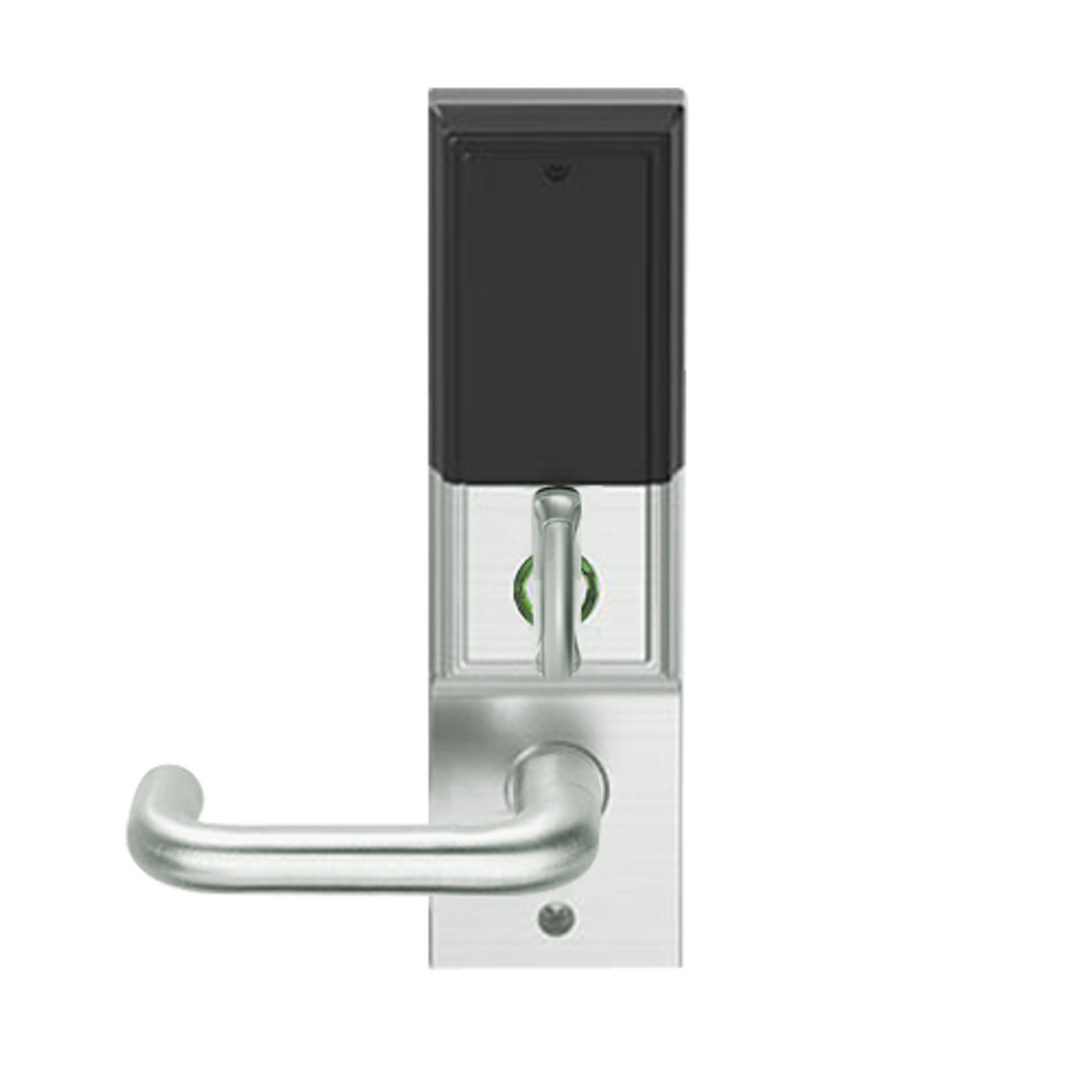 LEMD-ADD-L-03-619 Schlage Less Mortise Cylinder Privacy/Apartment Wireless Addison Mortise Deadbolt Lock with LED and Tubular Lever in Satin Nickel