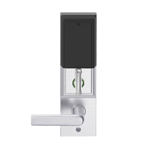 LEMD-ADD-L-01-626AM Schlage Less Mortise Cylinder Privacy/Apartment Wireless Addison Mortise Deadbolt Lock with LED and 01 Lever in Satin Chrome Antimicrobial
