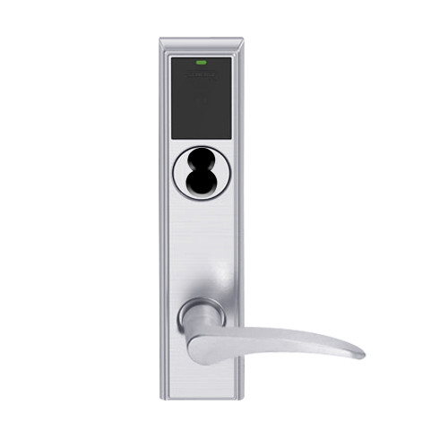 LEMD-ADD-J-12-626AM-LH Schlage Privacy/Apartment Wireless Addison Mortise Deadbolt Lock with LED and 12 Lever Prepped for FSIC in Satin Chrome Antimicrobial
