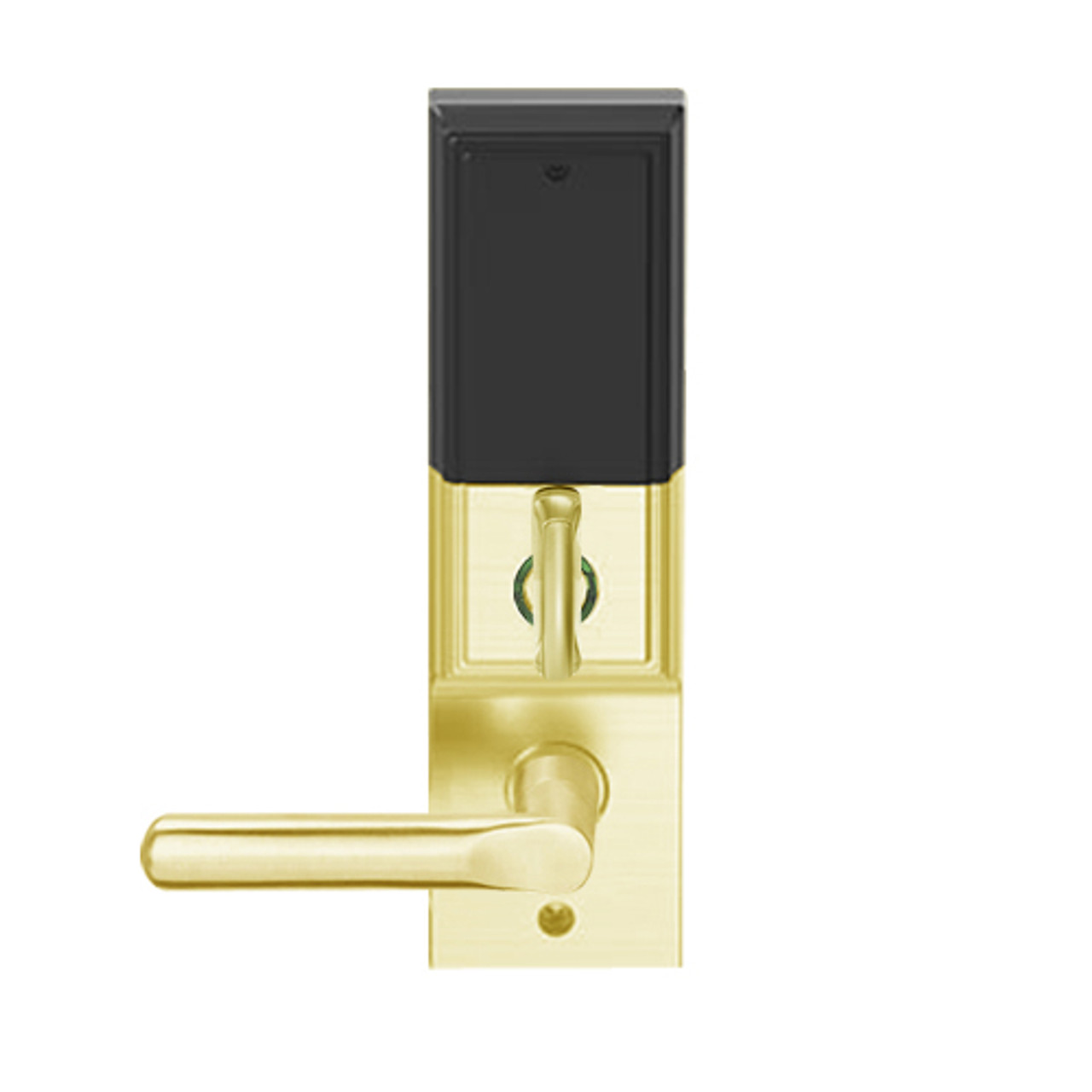 LEMD-ADD-J-18-605 Schlage Privacy/Apartment Wireless Addison Mortise Deadbolt Lock with LED and 18 Lever Prepped for FSIC in Bright Brass