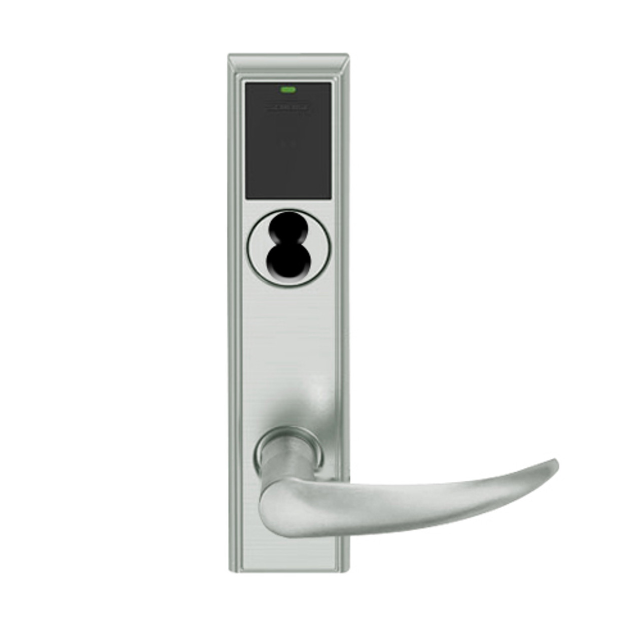 LEMD-ADD-J-OME-619 Schlage Privacy/Apartment Wireless Addison Mortise Deadbolt Lock with LED and Omega Lever Prepped for FSIC in Satin Nickel