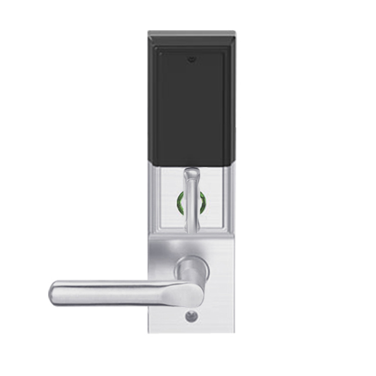 LEMD-ADD-BD-18-626AM Schlage Privacy/Apartment Wireless Addison Mortise Deadbolt Lock with LED and 18 Lever Prepped for SFIC in Satin Chrome Antimicrobial