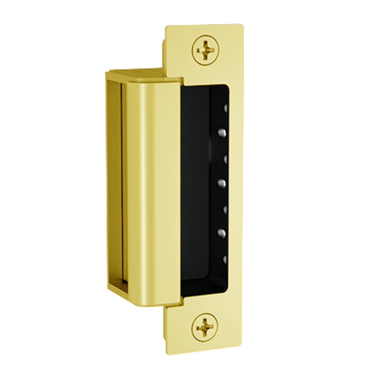 1600-CLB-DLMS-605 Hes 1600 Series Dynamic Low Profile Electric Strike for Latchbolt Lock with Dual Lock Monitor & Strike Monitor in Bright Brass