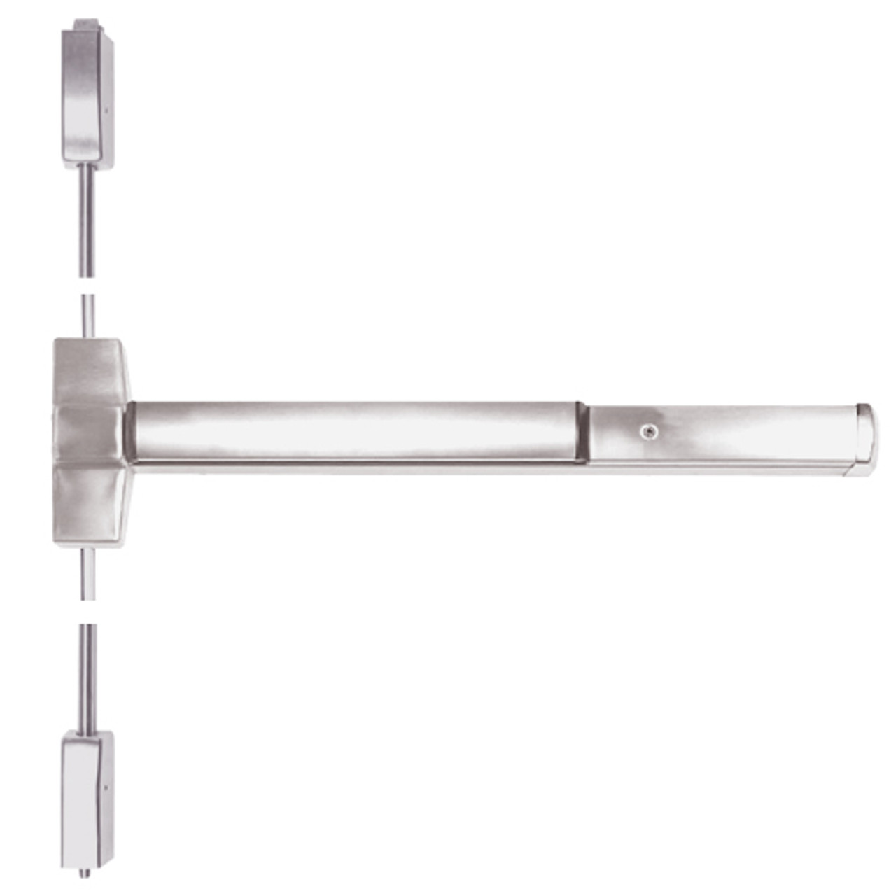 ED5400-630-MELR Corbin ED5400 Series Non Fire Rated Vertical Rod Exit Device with Motor Latch Retraction in Satin Stainless Steel Finish