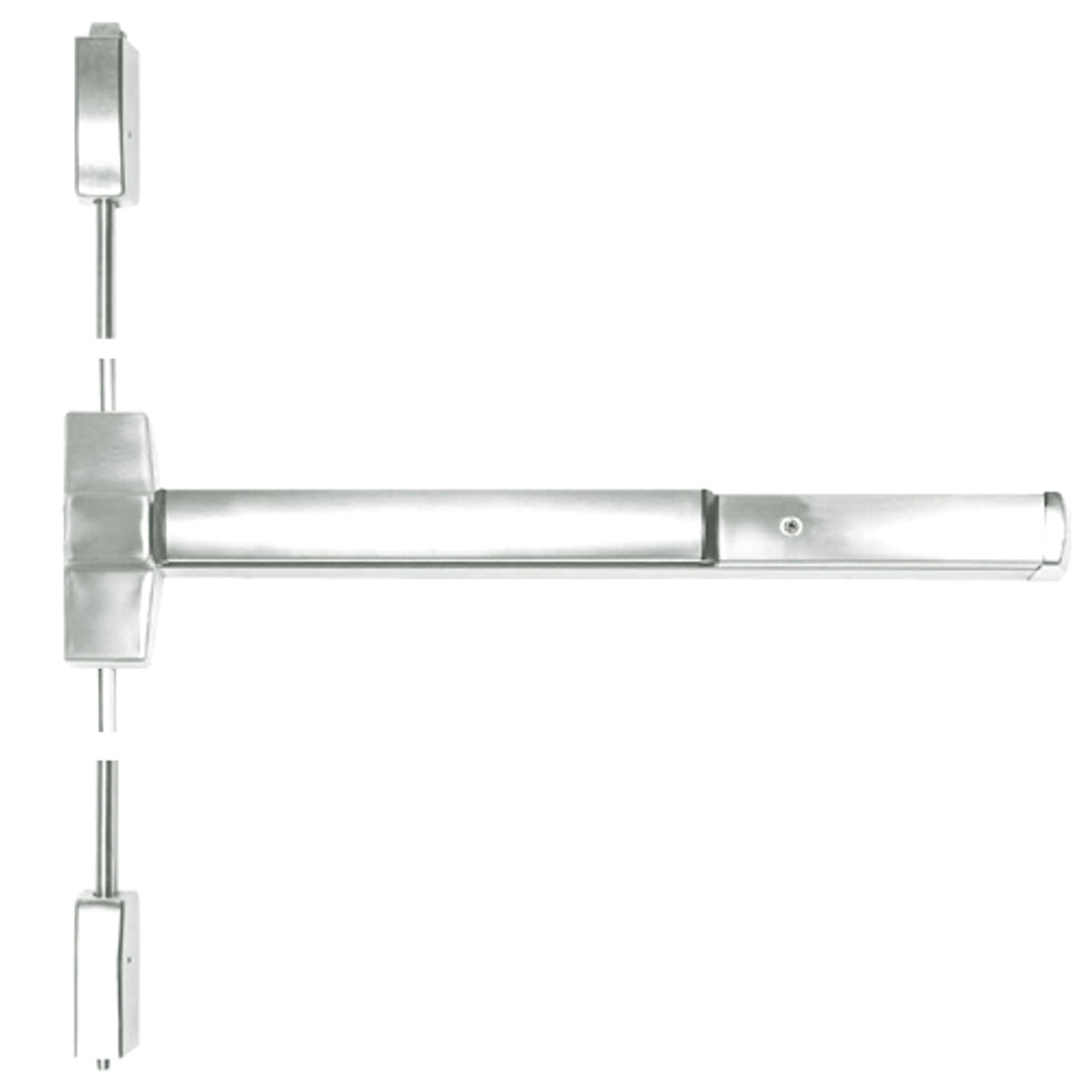 ED5400-618-W048-MELR Corbin ED5400 Series Non Fire Rated Vertical Rod Exit Device with Motor Latch Retraction in Bright Nickel Finish