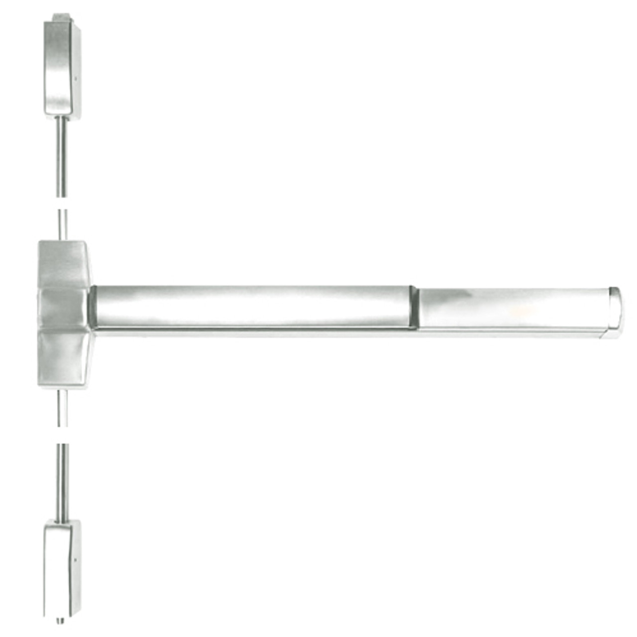 ED5400A-618-MELR Corbin ED5400 Series Fire Rated Vertical Rod Exit Device with Motor Latch Retraction in Bright Nickel Finish