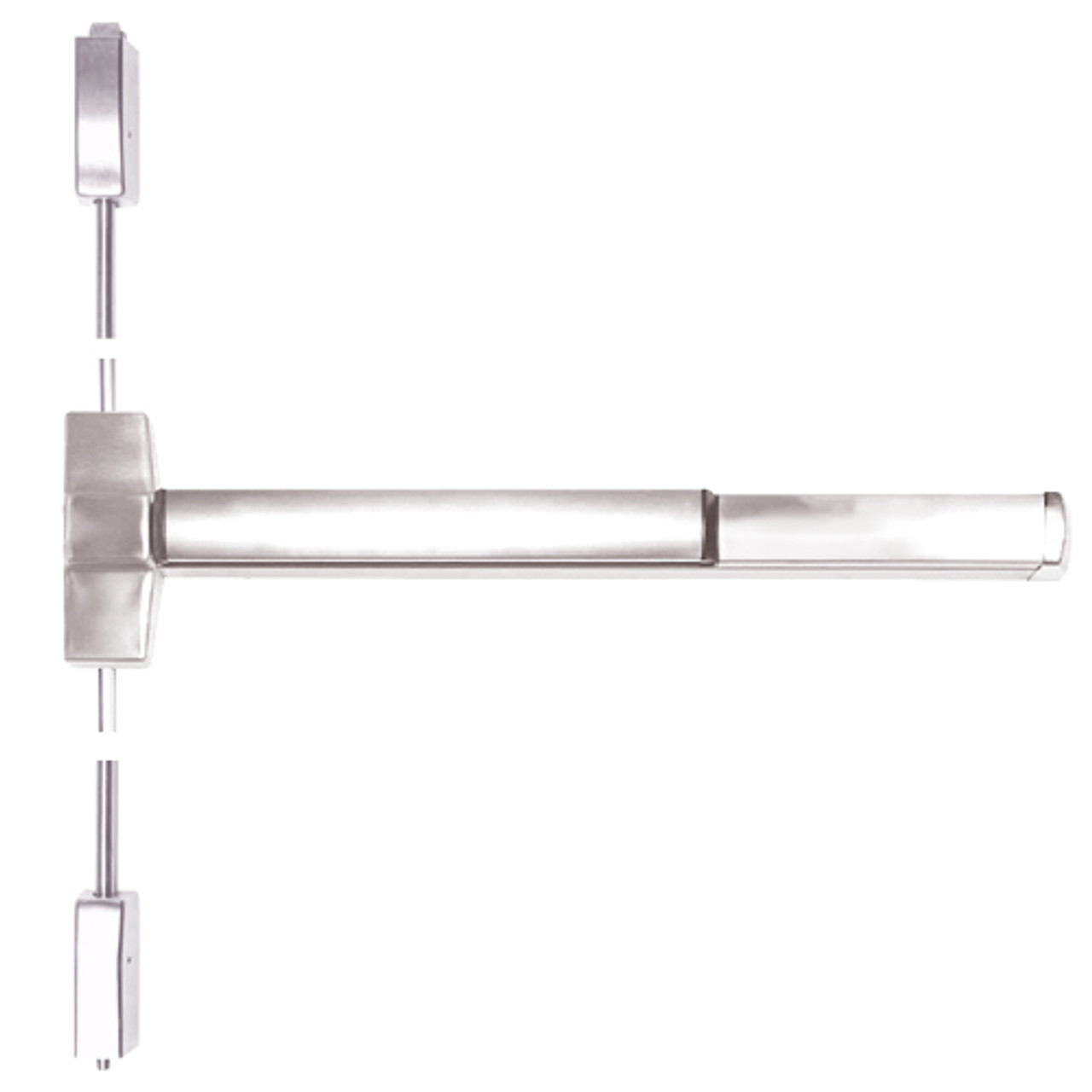 ED5400A-629-MELR Corbin ED5400 Series Fire Rated Vertical Rod Exit Device with Motor Latch Retraction in Bright Stainless Steel Finish