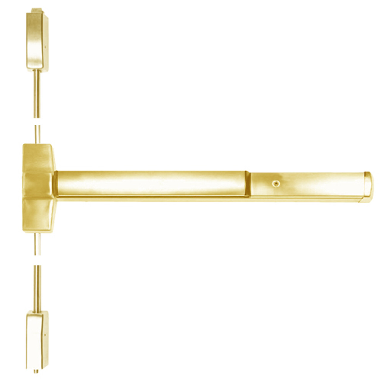 ED5470-605-W048-M52 Corbin ED5400 Series Non Fire Rated Vertical Rod Exit Device with Cylinder Dogging in Bright Brass Finish