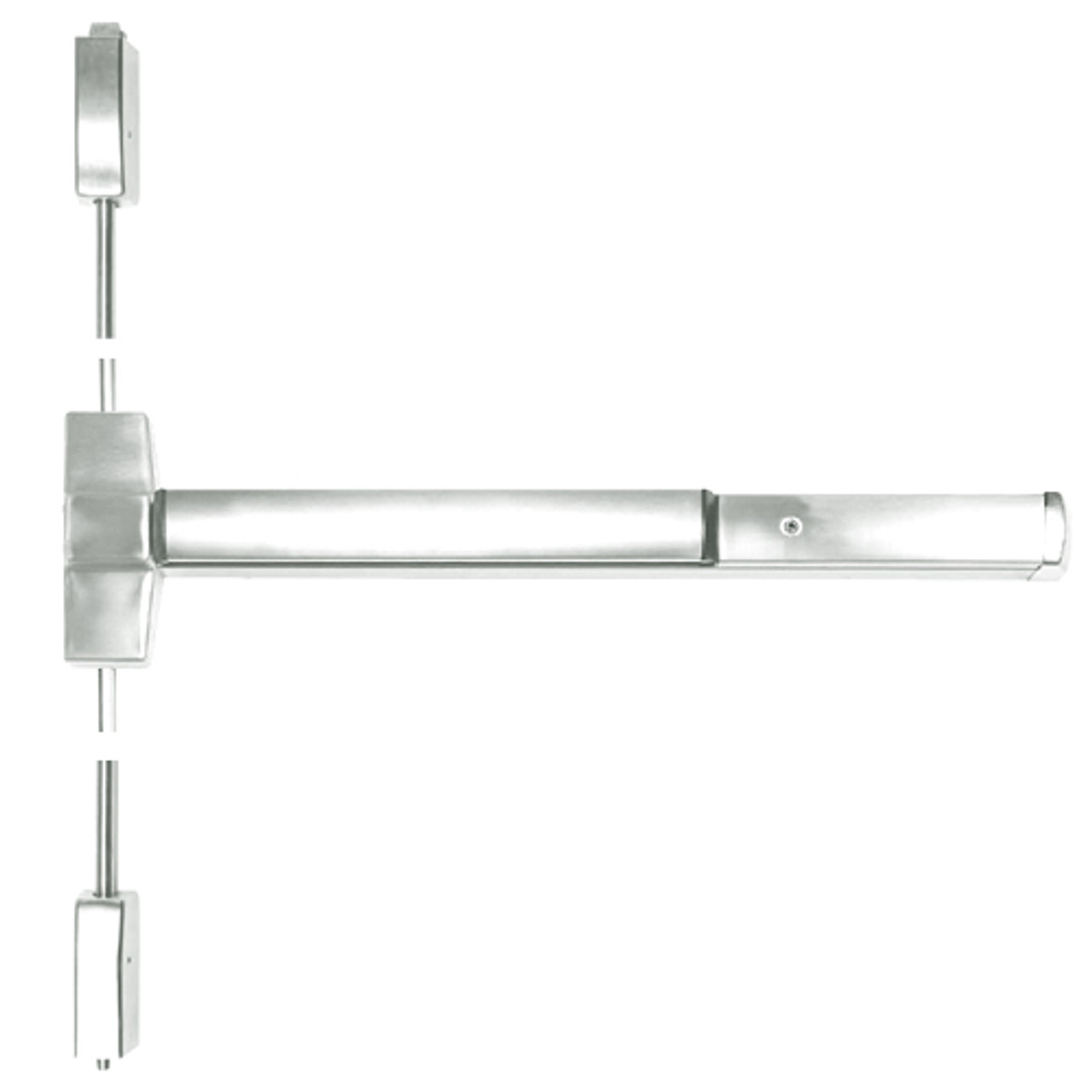 ED5470-618-W048-MELR Corbin ED5400 Series Non Fire Rated Vertical Rod Exit Device with Motor Latch Retraction in Bright Nickel Finish