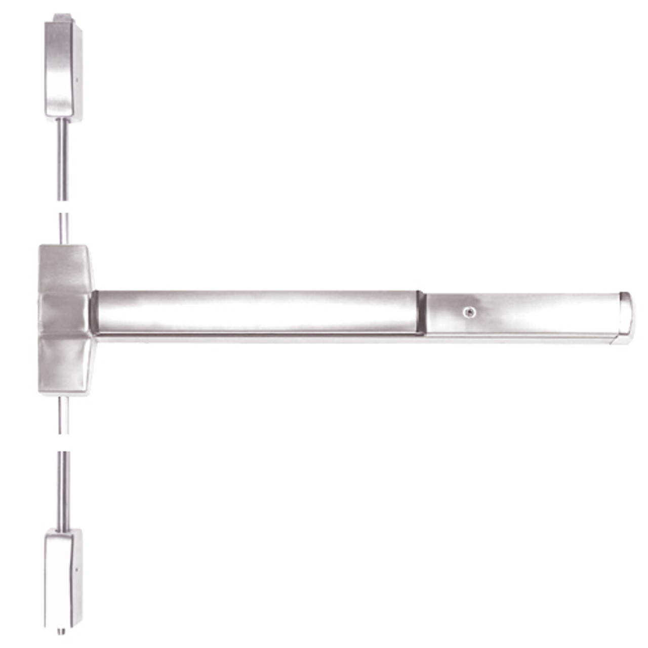 ED5470-629-MELR-M92 Corbin ED5400 Series Non Fire Rated Vertical Rod Exit Device with Motor Latch Retraction and Touchbar Monitoring in Bright Stainless Steel Finish