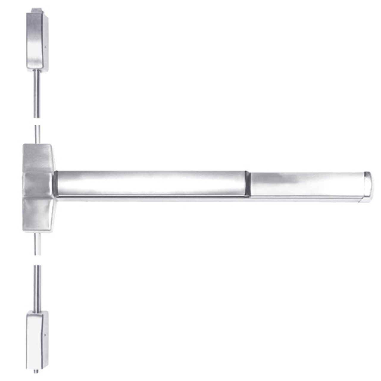 ED5470B-625-W048-MELR Corbin ED5400 Series Fire Rated Vertical Rod Exit Device with Motor Latch Retraction in Bright Chrome Finish