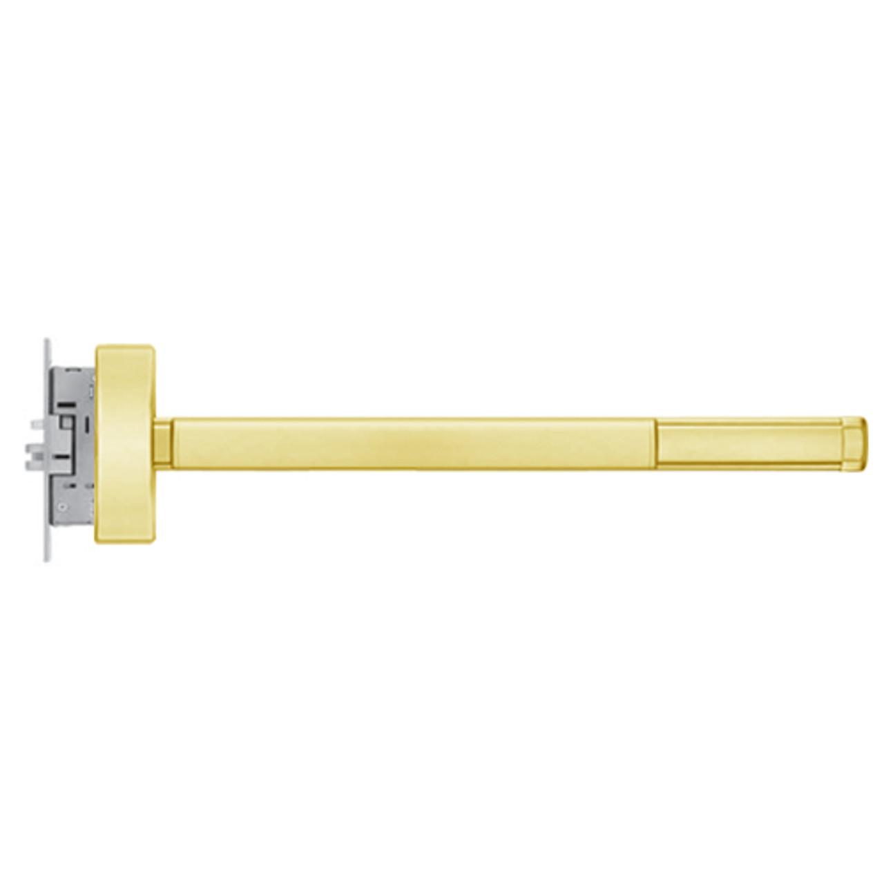 2303-LHR-605-36 PHI 2300 Series Non Fire Rated Apex Mortise Exit Device Prepped for Key Retracts Latchbolt in Bright Brass Finish