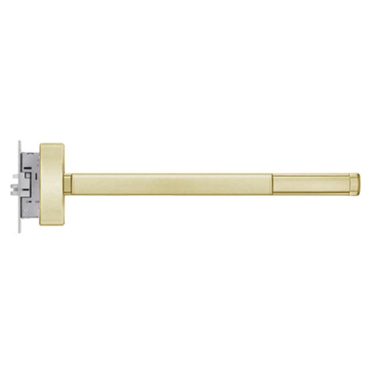 2301-RHR-606-36 PHI 2300 Series Non Fire Rated Apex Mortise Exit Device Prepped for Cover Plate in Satin Brass Finish