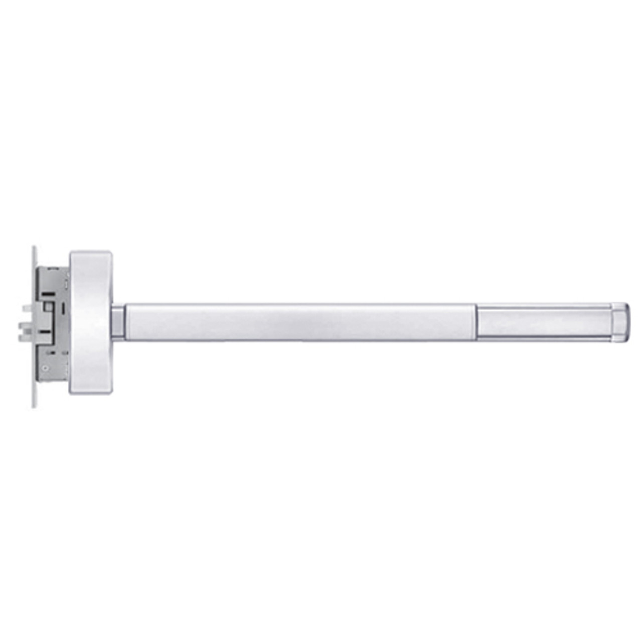 2314CD-LHR-625-48 PHI 2300 Series Non Fire Rated Apex Mortise Exit Device Prepped for Lever-Knob Always Active with Cylinder Dogging in Bright Chrome Finish