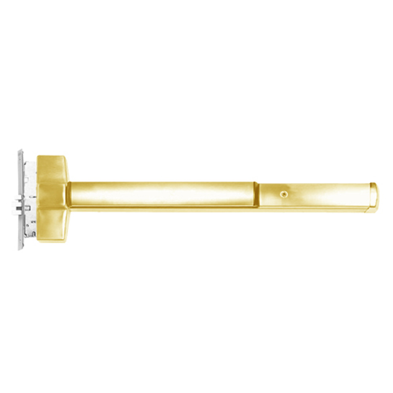 ED5600LD-605-W048-RHR Corbin ED5600 Series Non Fire Rated Mortise Exit Device with Delayed Egress in Bright Brass Finish