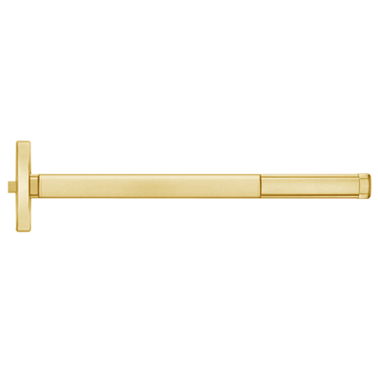 FL2401-605-36 PHI 2400 Series Fire Rated Apex Rim Exit Device Prepped for Cover Plate in Bright Brass Finish