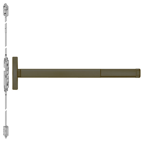 2601CD-613-36 PHI 2600 Series Non Fire Rated Concealed Vertical Rod Exit Device Prepped for Cover Plate with Cylinder Dogging in Oil Rubbed Bronze Finish