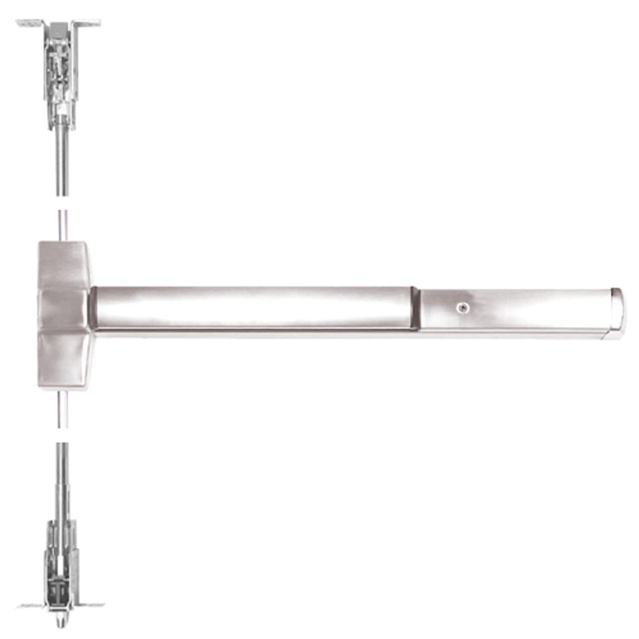 ED5800-629-MELR Corbin ED5800 Series Non Fire Rated Concealed Vertical Rod Device with Motor Latch Retraction in Bright Stainless Steel Finish