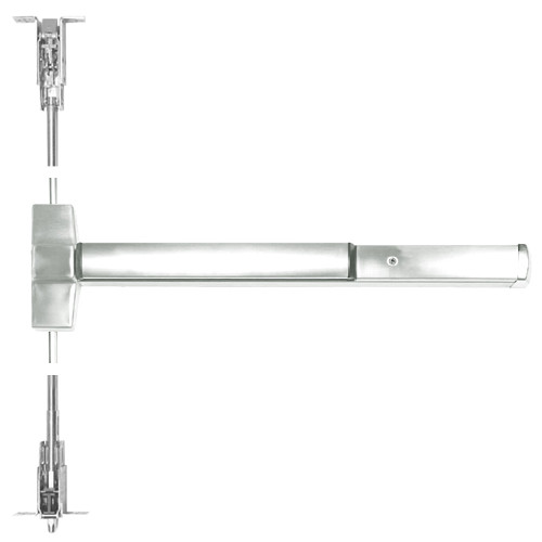 ED5800-618-MELR-M92 Corbin ED5800 Series Non Fire Rated Concealed Vertical Rod Device with Motor Latch Retraction and Touchbar Monitoring in Bright Nickel Finish