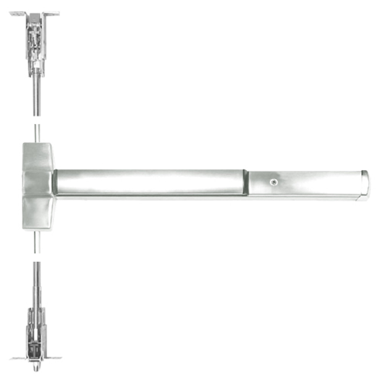 ED5800-618-W048-MELR-M92 Corbin ED5800 Series Non Fire Rated Concealed Vertical Rod Device with Motor Latch Retraction and Touchbar Monitoring in Bright Nickel Finish