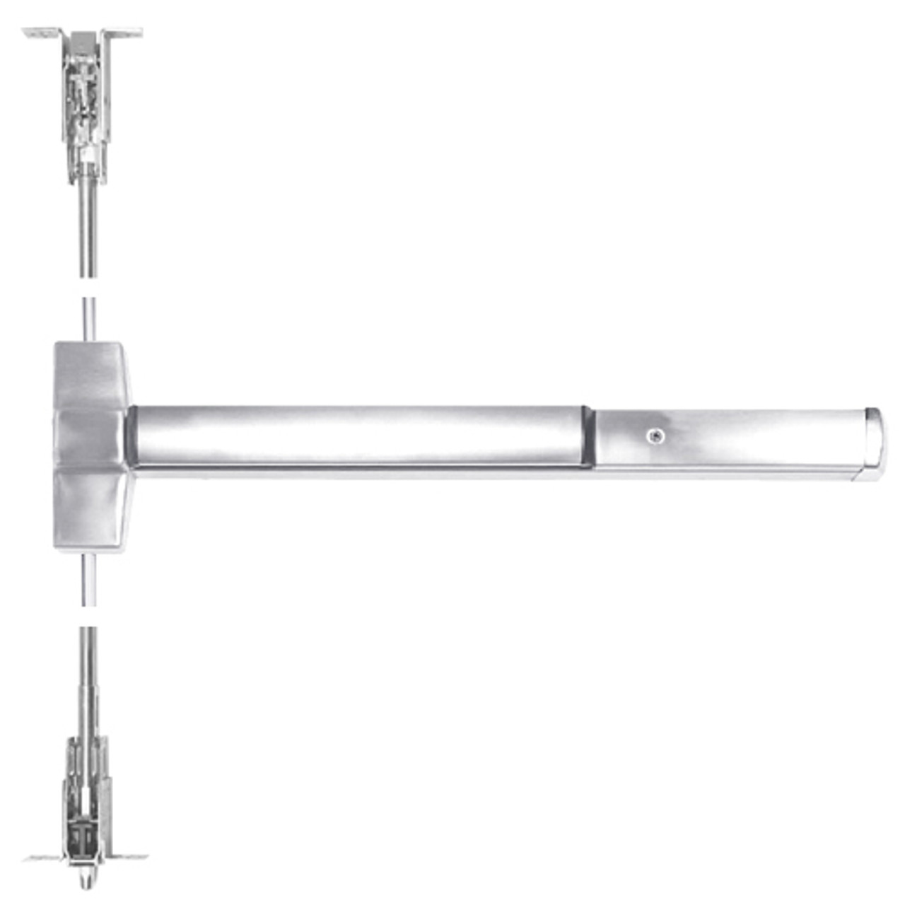 ED5800-625-W048-MELR-M92 Corbin ED5800 Series Non Fire Rated Concealed Vertical Rod Device with Motor Latch Retraction and Touchbar Monitoring in Bright Chrome Finish