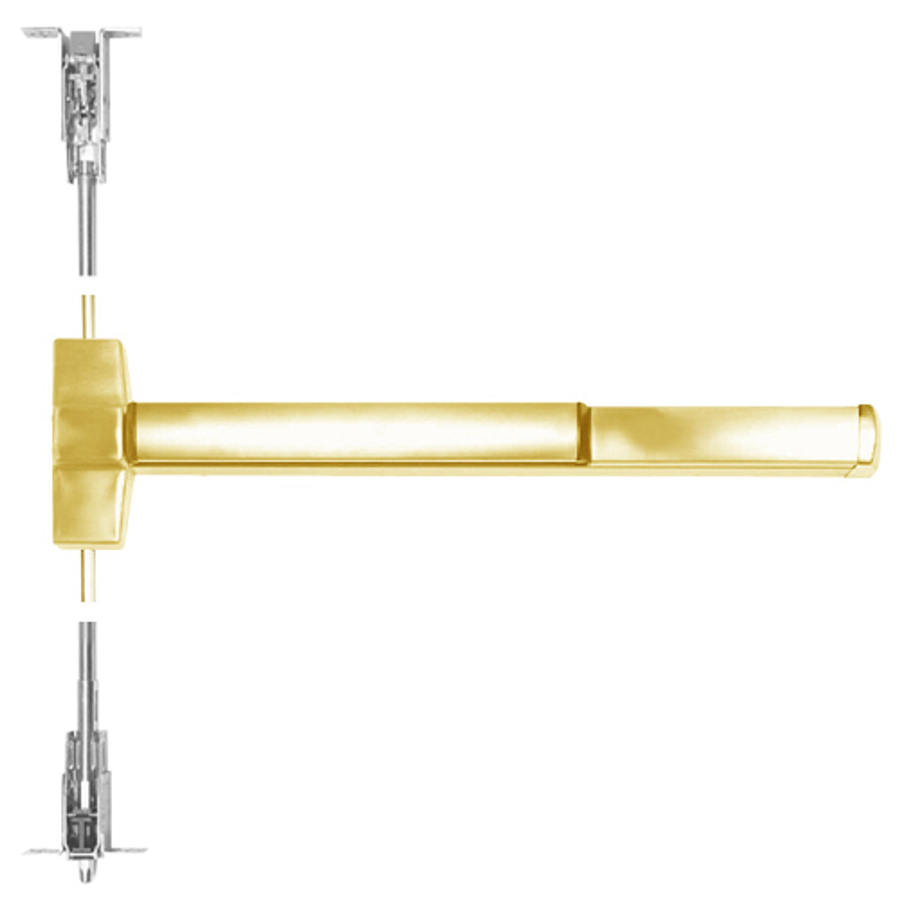 ED5800A-605-MELR Corbin ED5800 Series Fire Rated Concealed Vertical Rod Device with Motor Latch Retraction in Bright Brass Finish