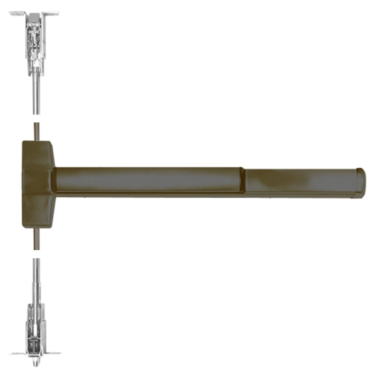 ED5860BD-613-W048 Corbin ED5800 Series Fire Rated Concealed Vertical Rod Device with Delayed Egress in Oil Rubbed Bronze Finish