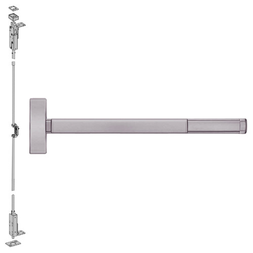 FL2715-630-48 PHI 2700 Series Fire Rated Wood Door Concealed Vertical Exit Device Prepped for Thumbpiece Always Active in Satin Stainless Steel Finish