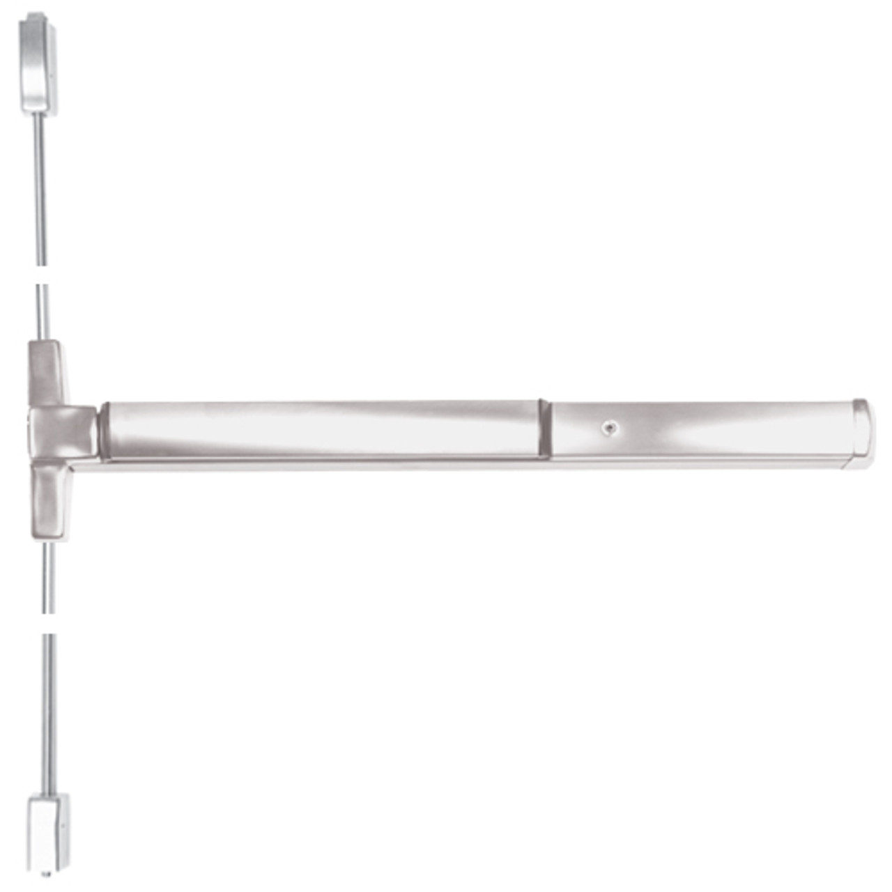 ED4400-630 Corbin ED4400 Series Non Fire Rated Surface Vertical Rod Exit Device in Satin Stainless Steel Finish