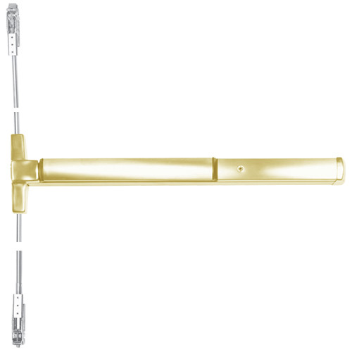 ED4800-606-W048 Corbin ED4800 Series Non Fire Rated Concealed Vertical Rod Exit Device in Satin Brass Finish