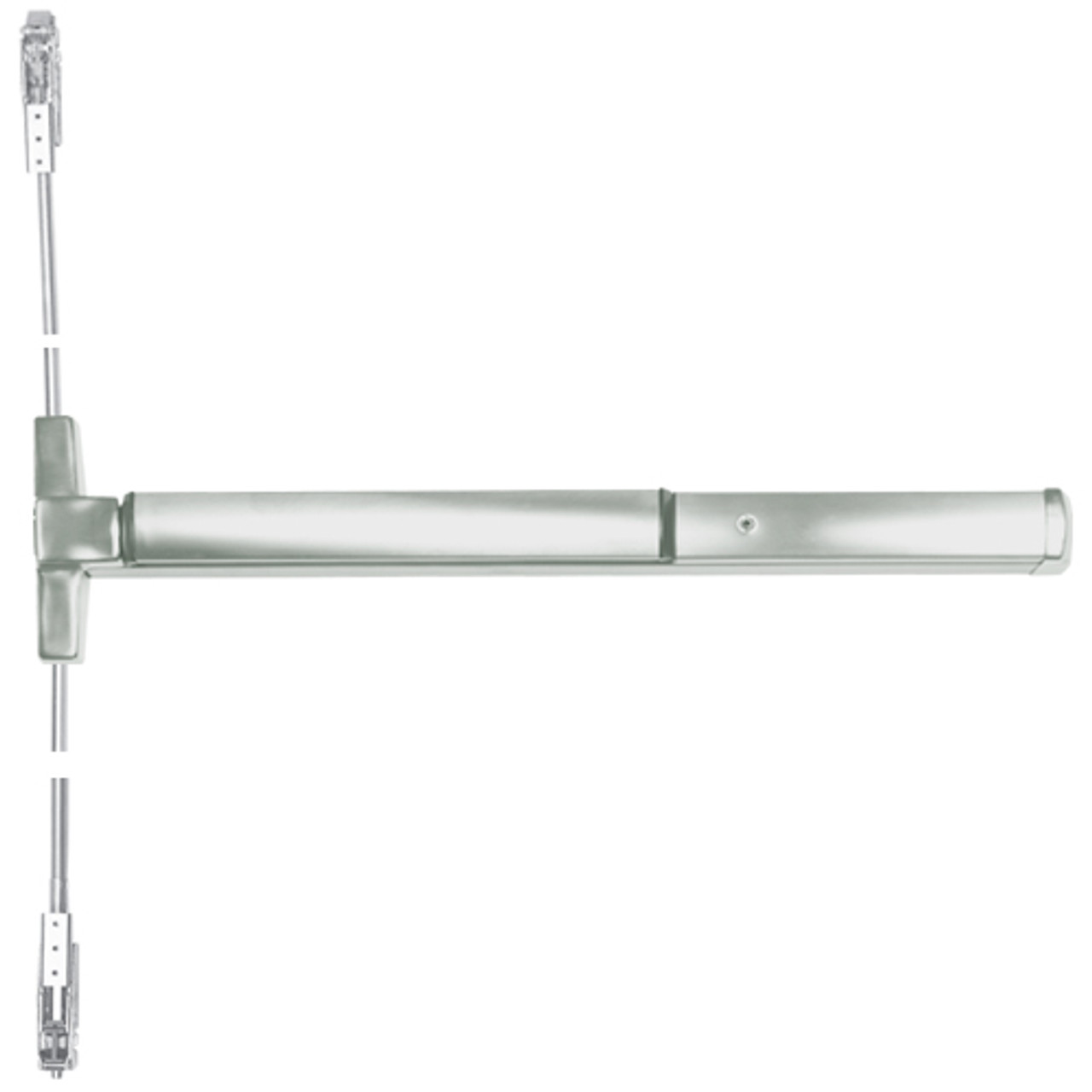 ED4800-619-M52 Corbin ED4800 Series Non Fire Rated Concealed Vertical Rod Exit Device with Cylinder Dogging in Satin Nickel Finish