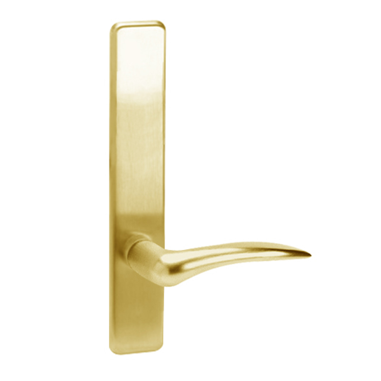 D810-605-LHR Corbin ED4000 Series Exit Device Trim with Passage Dirke Lever in Bright Brass Finish