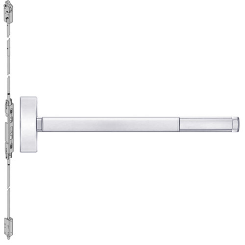 FL2801-625-48 PHI 2800 Series Fire Rated Concealed Vertical Rod Exit Device Prepped for Cover Plate in Bright Chrome Finish