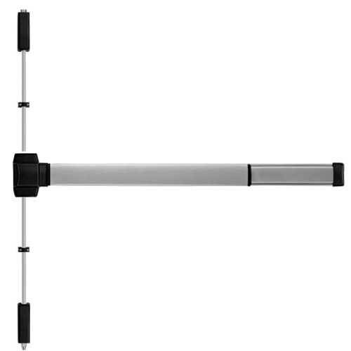 5208LBR-689-36 PHI 5000 Series Non Fire Rated Reliant Surface Vertical Rod Device Prepped for Key Controls Lever in Aluminum Finish