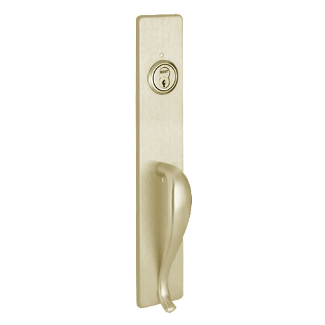 R1703B-606 PHI Key Retracts Latchbolt Retrofit Trim with B Design Pull for Apex and Olympian Series Exit Device in Satin Brass Finish