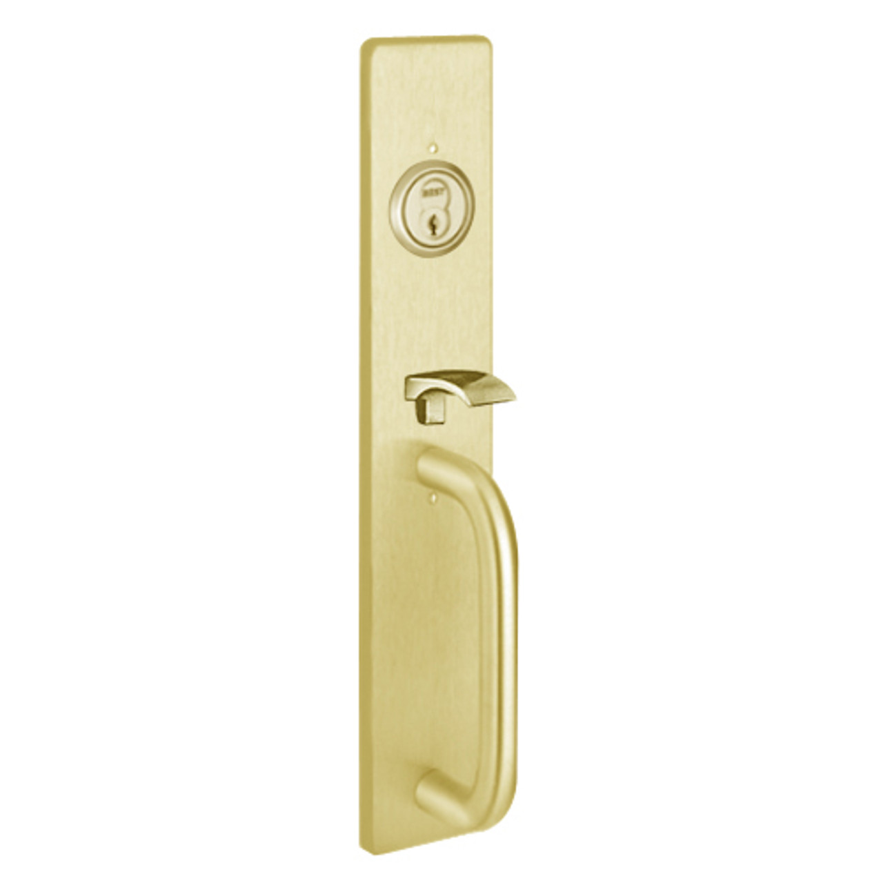 C1705C-605 PHI Key Controls Thumb Piece Trim with C Design Pull for Concealed Vertical Rod Device in Bright Brass Finish