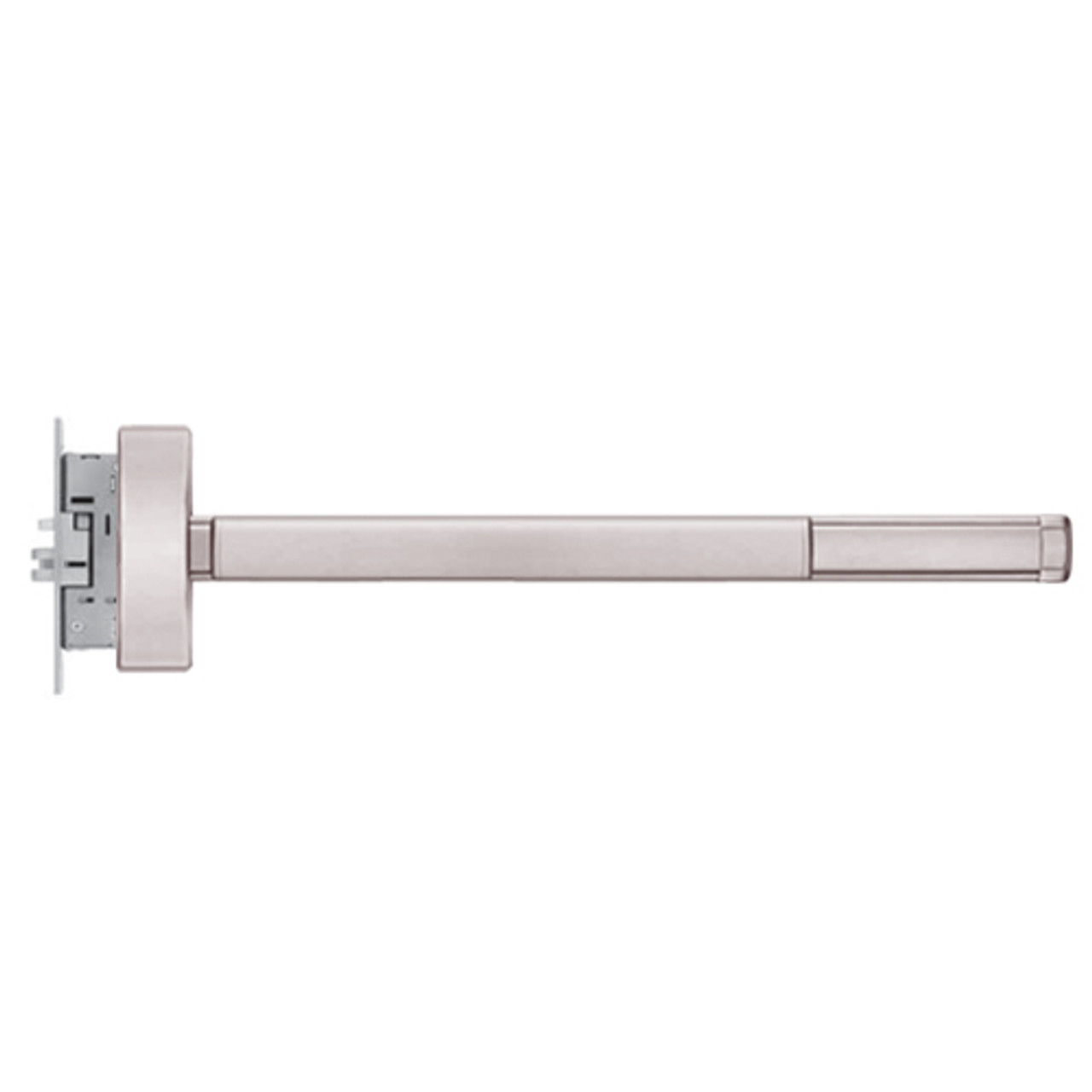 MLR2308-LHR-628-36 PHI 2300 Series Apex Mortise Exit Device with Motorized Latch Retraction Prepped for Key Controls Lever/Knob in Satin Aluminum Finish