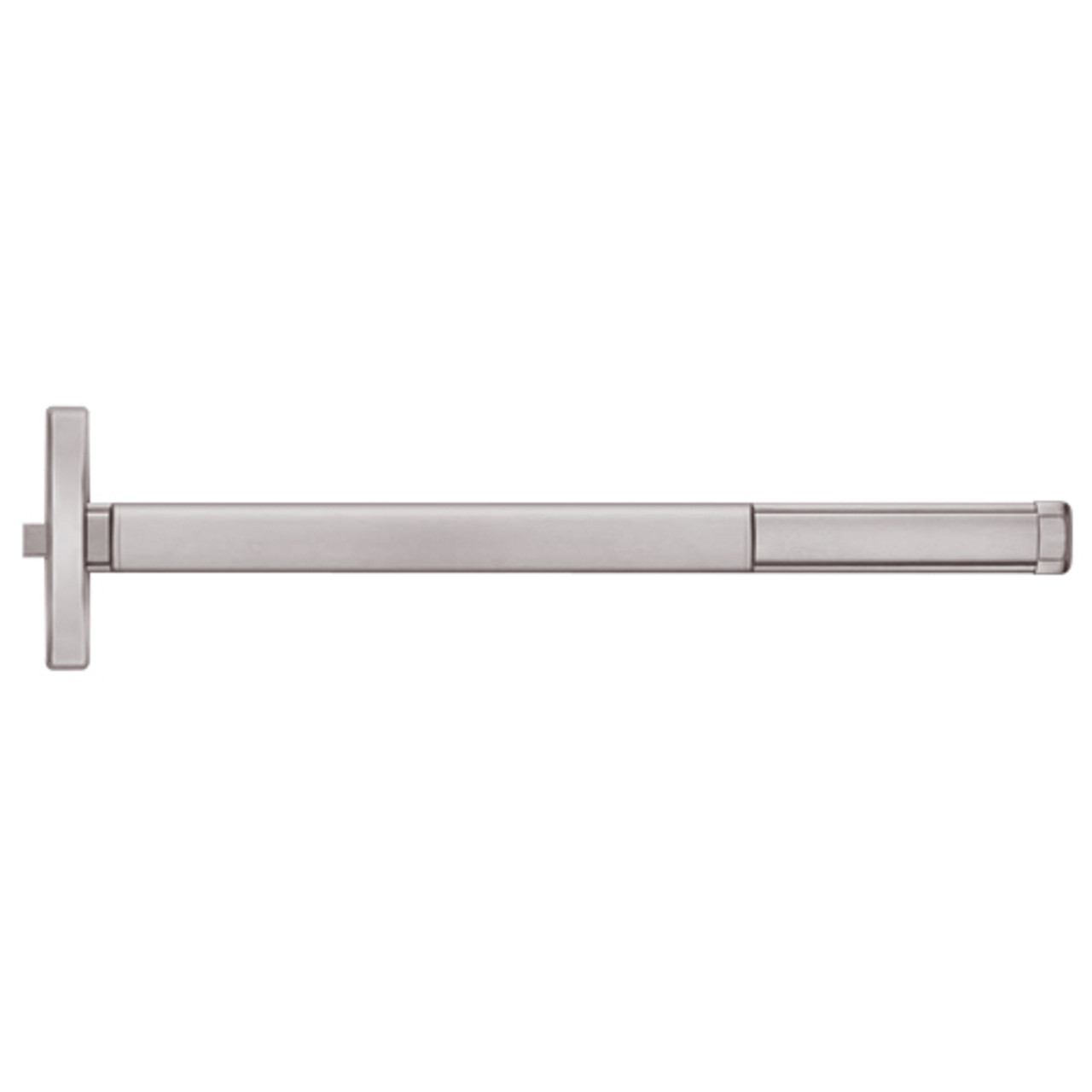 DE2414-628-48 PHI 2400 Series Non Fire Rated Apex Rim Exit Device with Delayed Egress Prepped for Lever Always Active in Satin Aluminum Finish