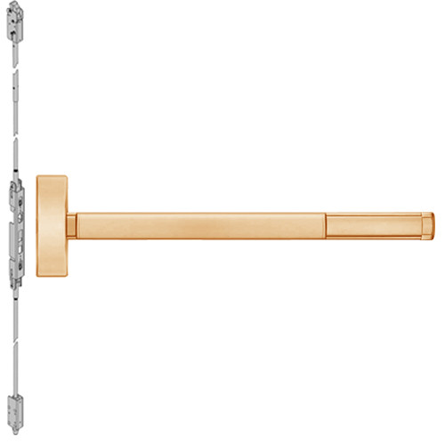 TS2805-612-48 PHI 2800 Series Concealed Vertical Rod Exit Device with Touchbar Monitoring Switch Prepped for Key Controls Thumb Piece in Satin Bronze Finish