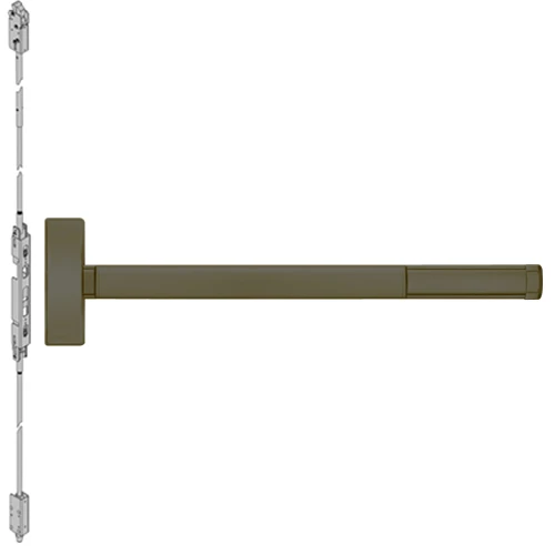 ELRFL2808-613-36 PHI 2800 Series Fire Rated Concealed Vertical Rod Exit Device with Electric Latch Retraction Prepped for Key Controls Lever-Knob in Oil Rubbed Bronze Finish