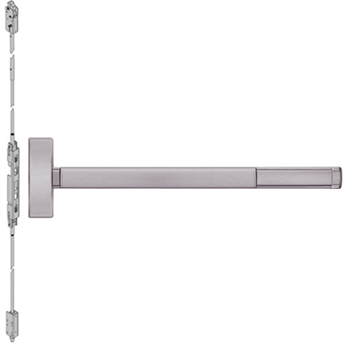 ELRFL2815-630-48 PHI 2800 Series Fire Rated Concealed Vertical Rod Exit Device with Electric Latch Retraction Prepped for Thumbpiece Always Active in Satin Stainless Steel Finish