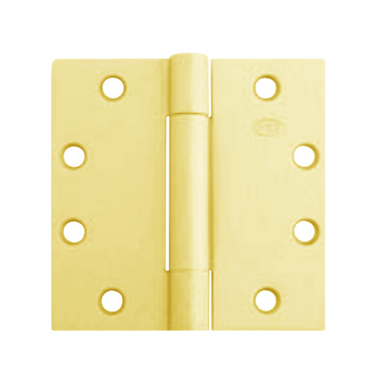 3PB1-3-5x3-5-632 IVES 3 Knuckle Plain Bearing Full Mortise Hinge in Bright Brass Plated