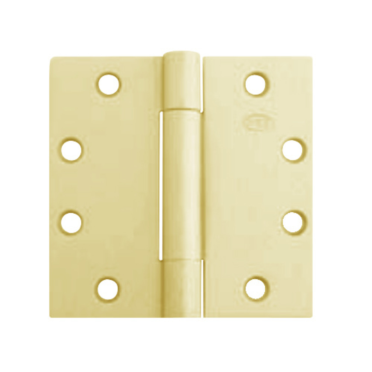 3PB1-4-5x4-633 IVES 3 Knuckle Plain Bearing Full Mortise Hinge in Satin Brass Plated