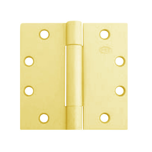 3CB1HW-5x5-632 IVES 3 Knuckle Concealed Bearing Full Mortise Hinge in Bright Brass Plated