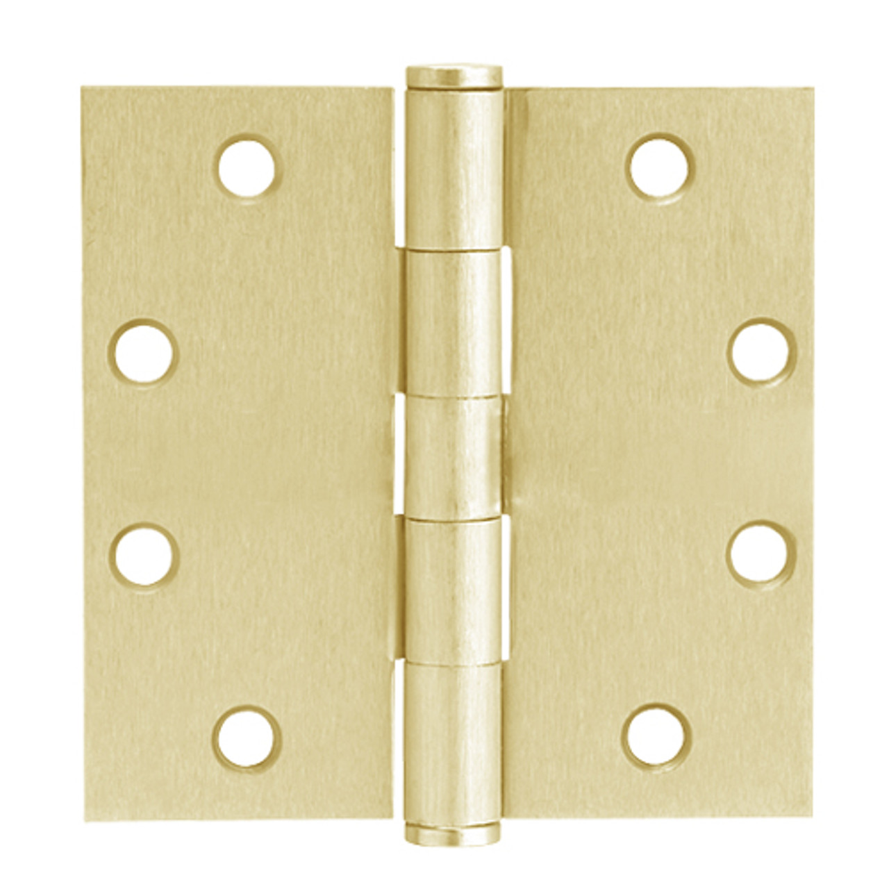 5PB1-4-5x4-5-633 IVES 5 Knuckle Plain Bearing Full Mortise Hinge in Satin Brass Plated