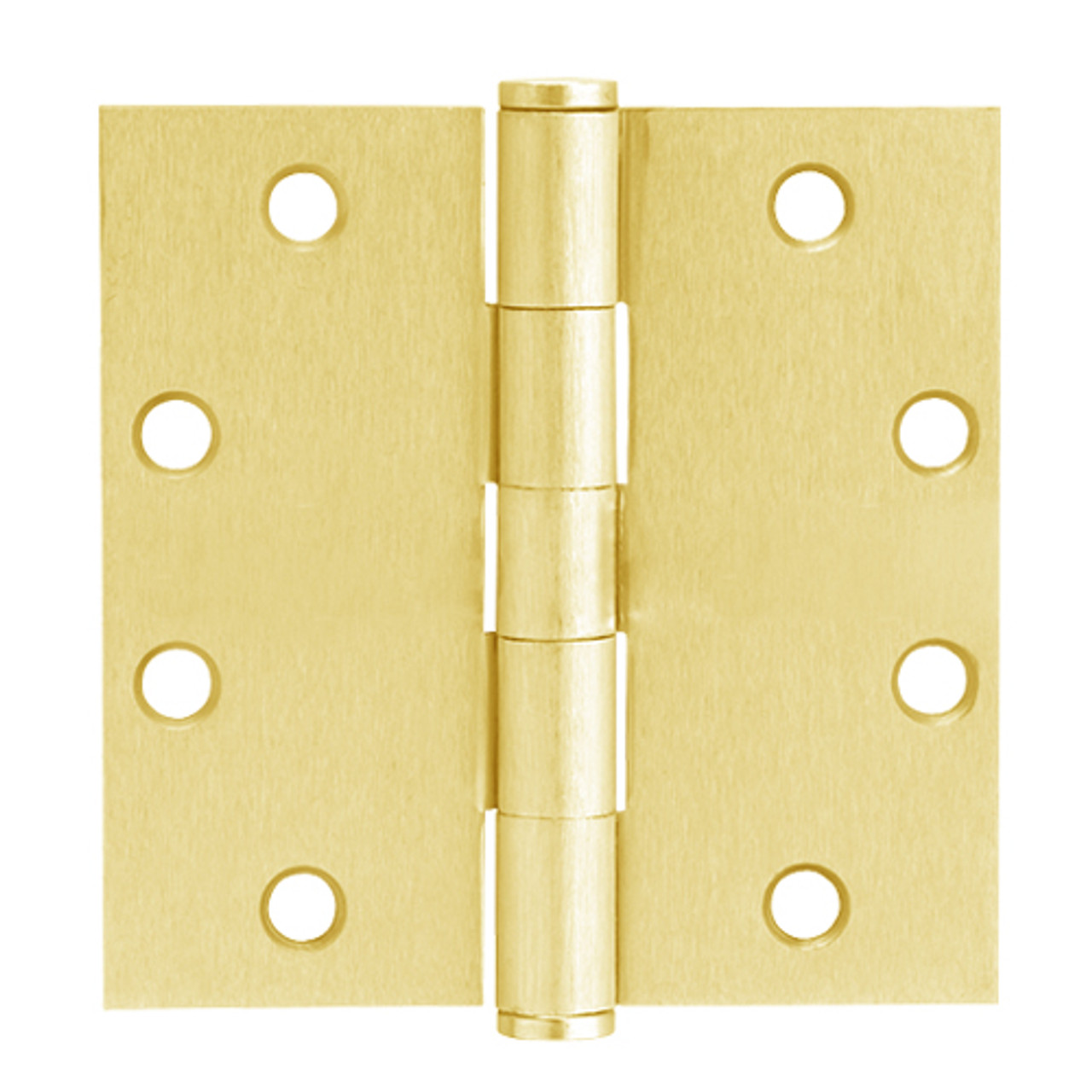 5PB1-5x4-5-605 IVES 5 Knuckle Plain Bearing Full Mortise Hinge in Bright Brass