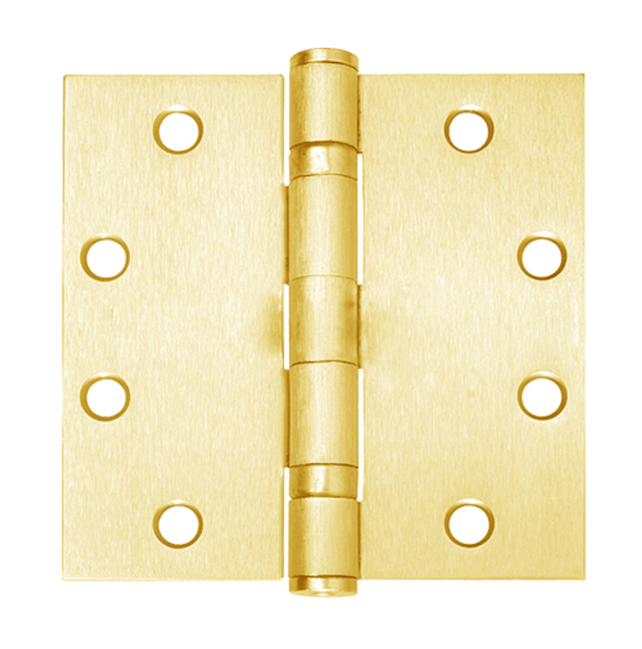 5BB1-4-5x4-605 IVES 5 Knuckle Ball Bearing Full Mortise Hinge in Bright Brass